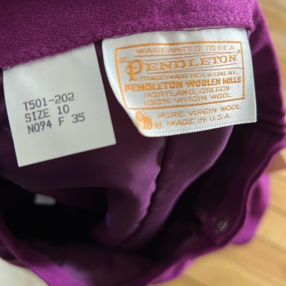 NWT Pendleton purple Aline wool‎ skirt - Picture 2 of 4